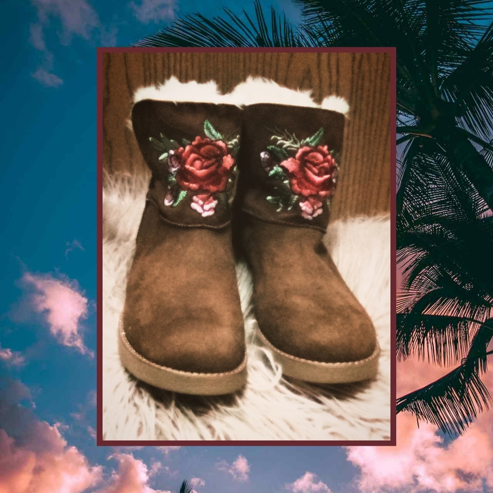 Rock and Candy rose faux ankle boots